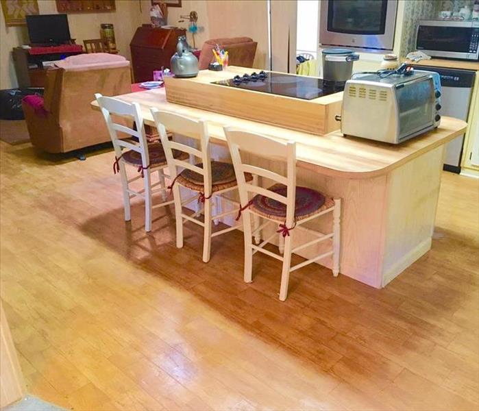 clean kitchen and wood floor